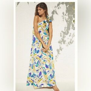 Women’s Anthropologist one shoulder bow Maxi dress size XS